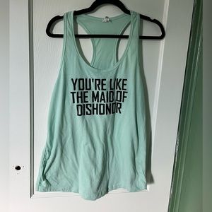 Maid of Dishonor tank with glitters wording size XXL